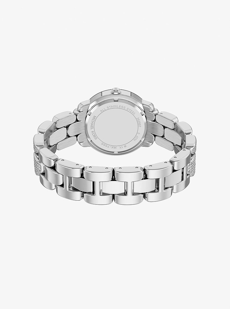 Pav&eacute; Phoebe Silver-Tone Watch in SILVER | Michael Kors