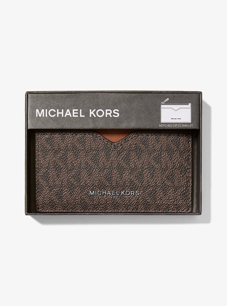 Porte-cartes Hudson &agrave; logo Signature in MARRON/LUGGAGE | Michael Kors
