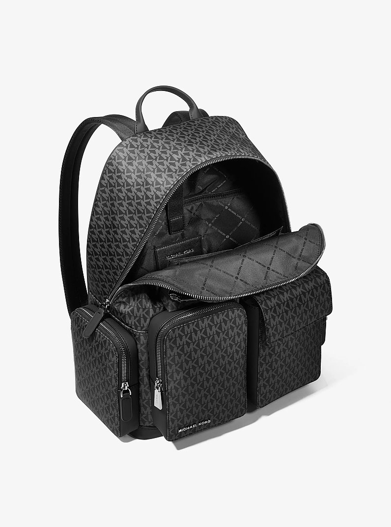 Cargo-Rucksack Brooklyn Medium mit Signature-Logomuster in SCHWARZ | Michael Kors