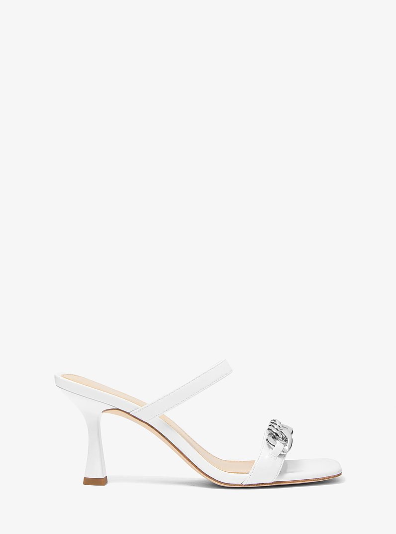 Amali Chain Embellished Sandal in OPTIC WHITE | Michael Kors