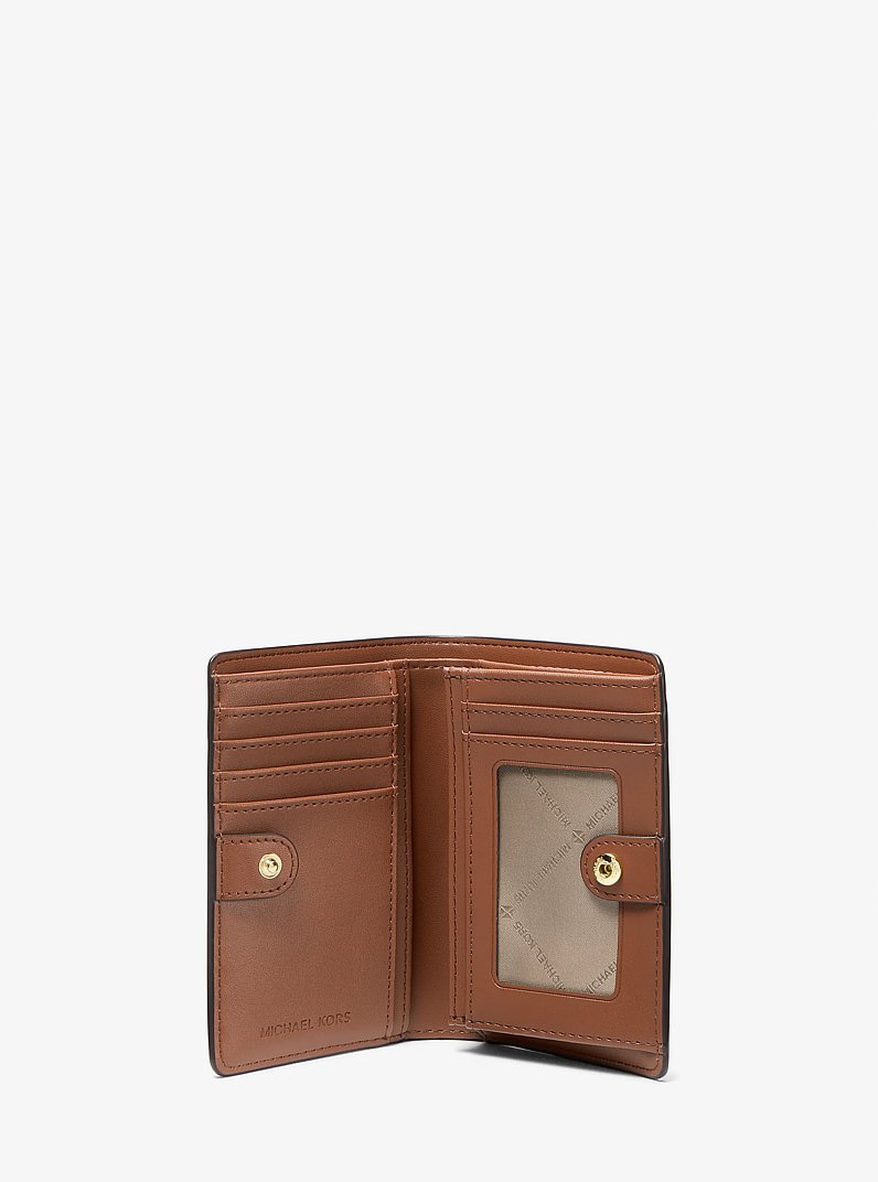 Jet Set Medium Signature Logo Wallet in VANILLA/LUGGAGE | Michael Kors