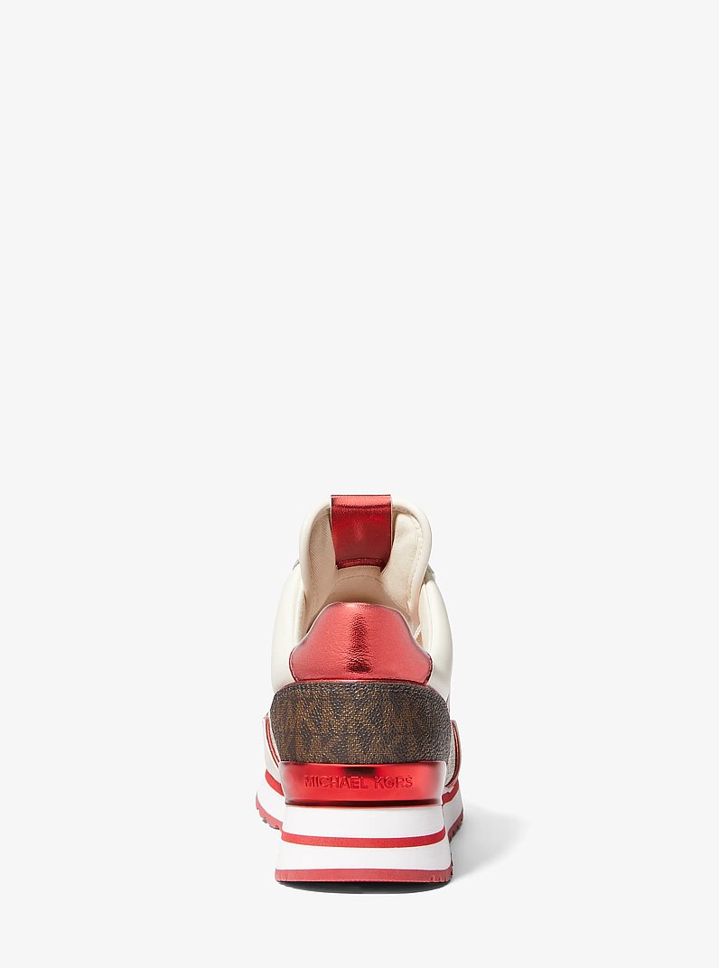 Maddy Color-Block Signature Logo Trainer in CRIMSON MULTI | Michael Kors