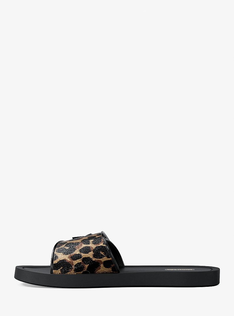 Palmer Cheetah Print Slide Sandal in DK CAMEL MLT | Michael Kors