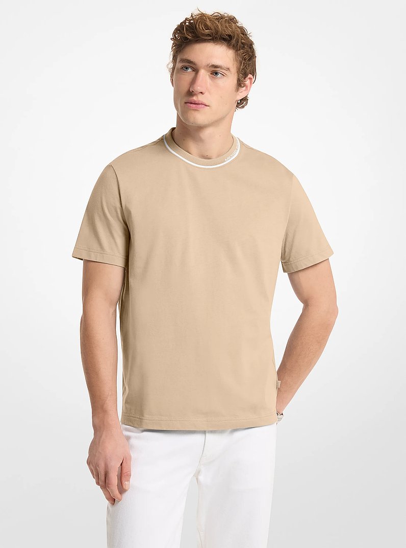 T-Shirt aus Baumwoll-Jersey mit Logodetail in KHAKI | Michael Kors