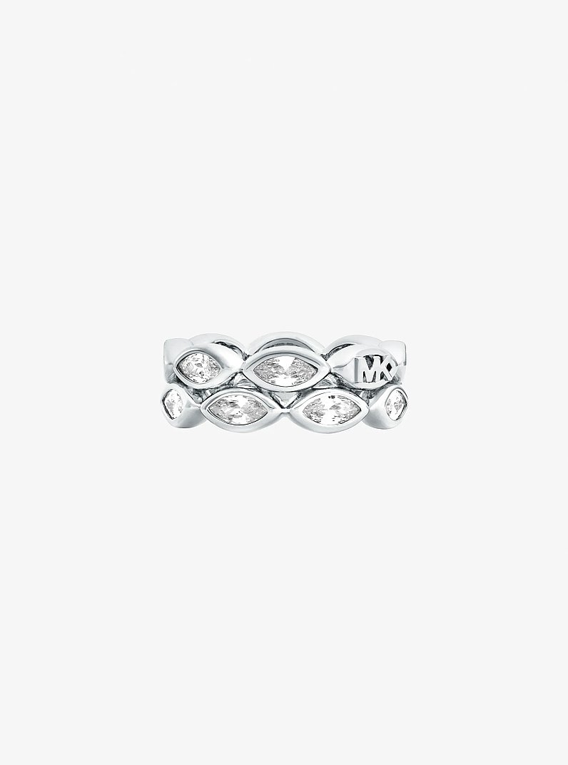 Marquise Cut Cubic Zirconia Tennis Ring in SILVER | Michael Kors