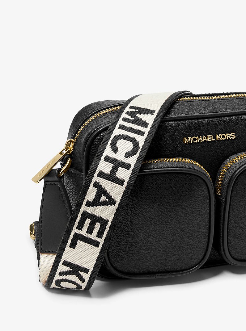 Sac &agrave; bandouli&egrave;re Jet Set de taille moyenne en cuir avec &eacute;tui pour AirPods&nbsp;Pro&reg; d'Apple in NOIR | Michael Kors