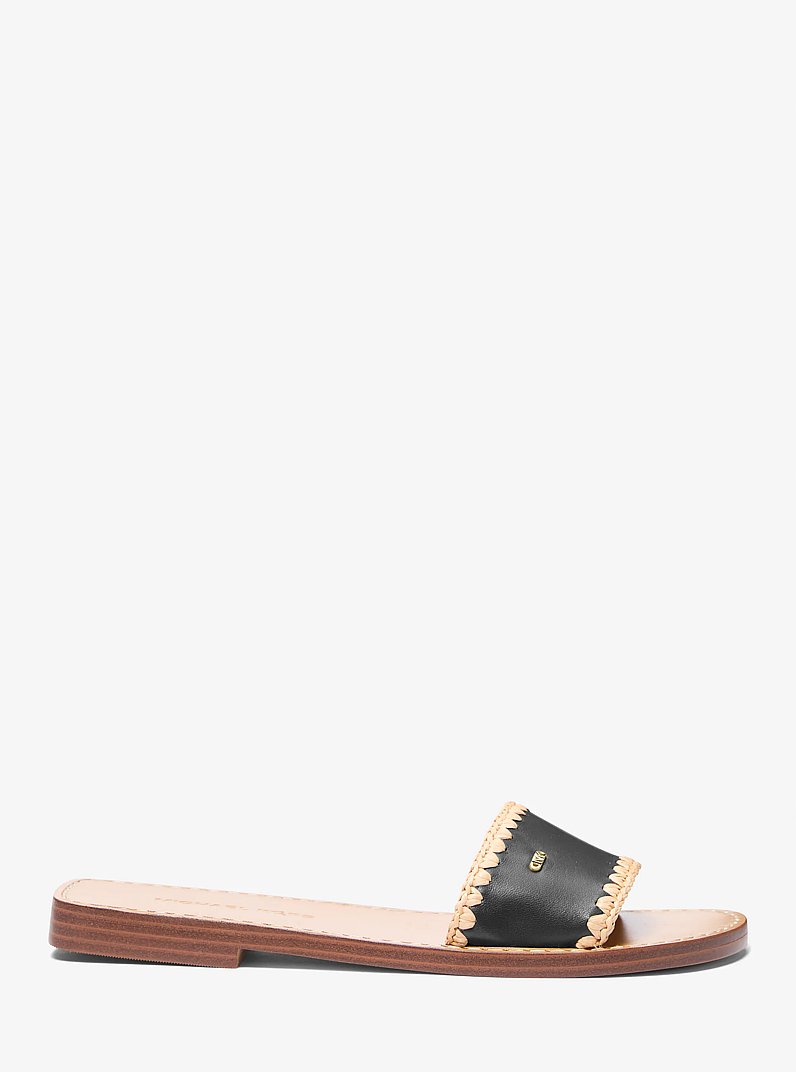 Mule Drea en cuir in NOIR/NATUREL | Michael Kors