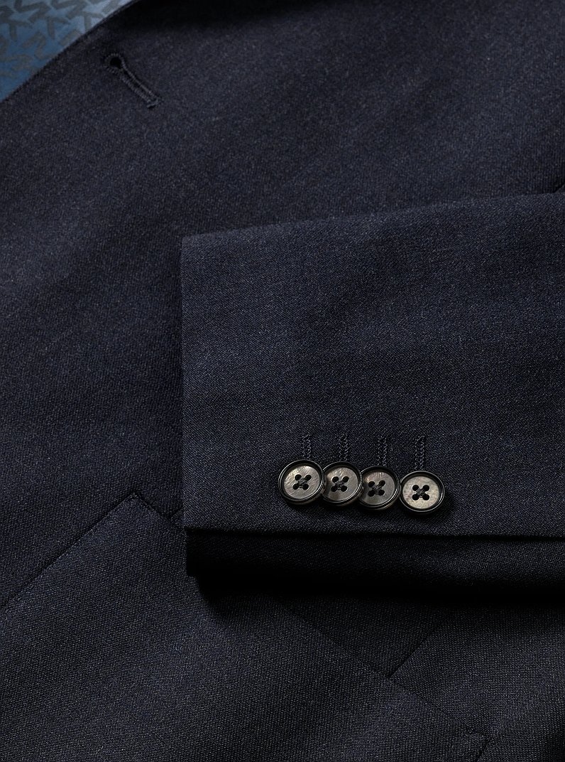 Americana slim-fit de franela de mezcla de lana in AZUL CIAN OSCURO | Michael Kors