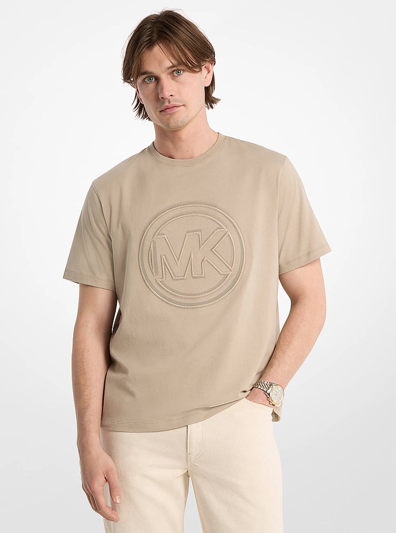 Logo Charm Cotton Jersey T-Shirt in DUSTY SAGE | Michael Kors