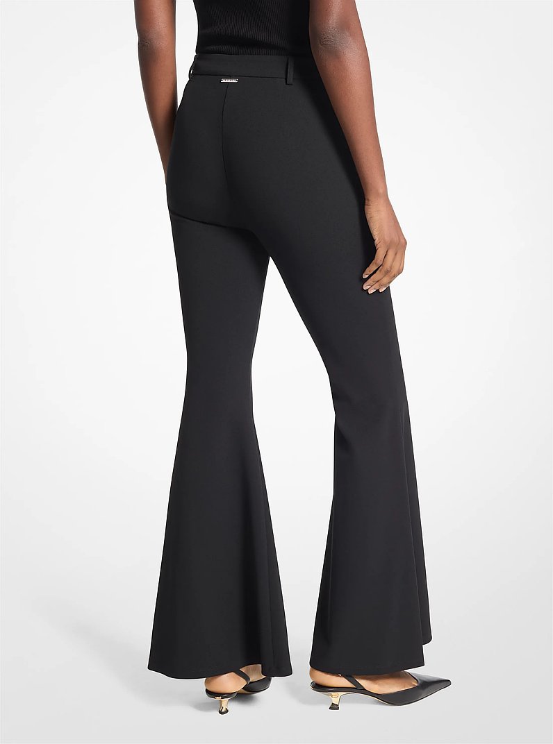 Stretch Crepe Flared Pant in BLACK | Michael Kors