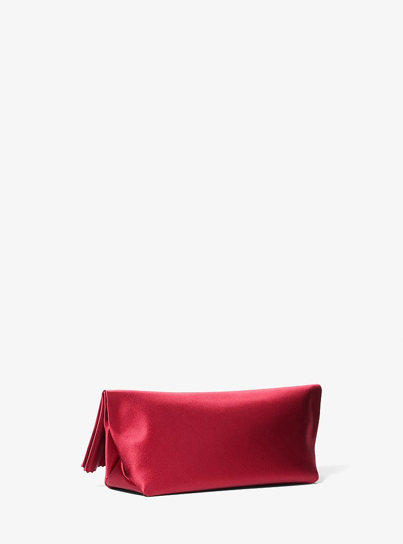 Isabella Satin Foldover Clutch in RUBY | Michael Kors