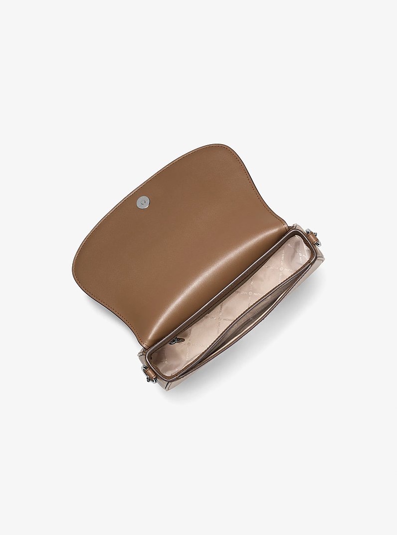 Mila Medium Leather Messenger Bag in DRIFTWOOD | Michael Kors