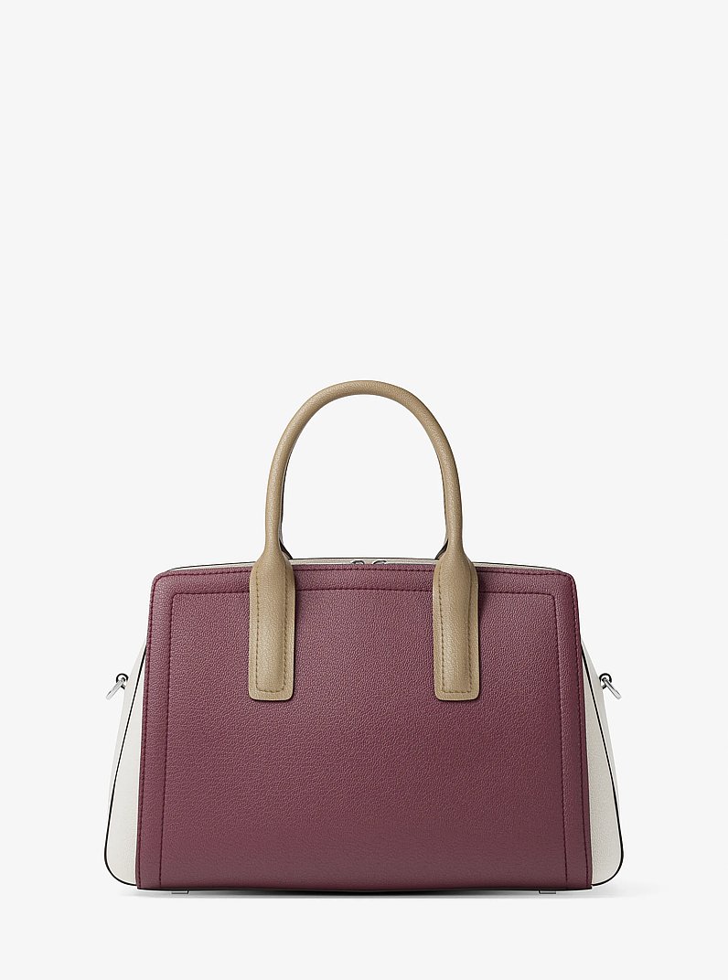 Laila Medium Color-Block Leather Satchel in OXBLOOD MLTI | Michael Kors
