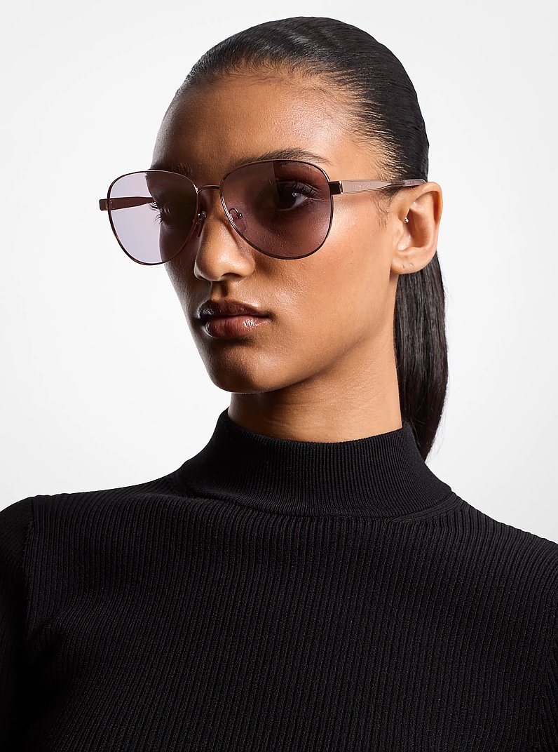 Biarritz Sunglasses in ROSE GOLD FLASH | Michael Kors
