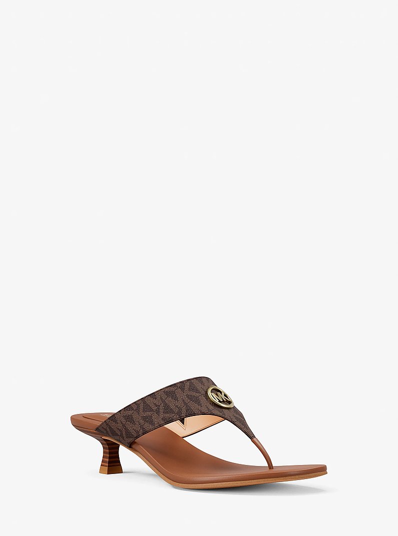 Anneka Signature Logo Thong Sandal in BROWN MULTI | Michael Kors