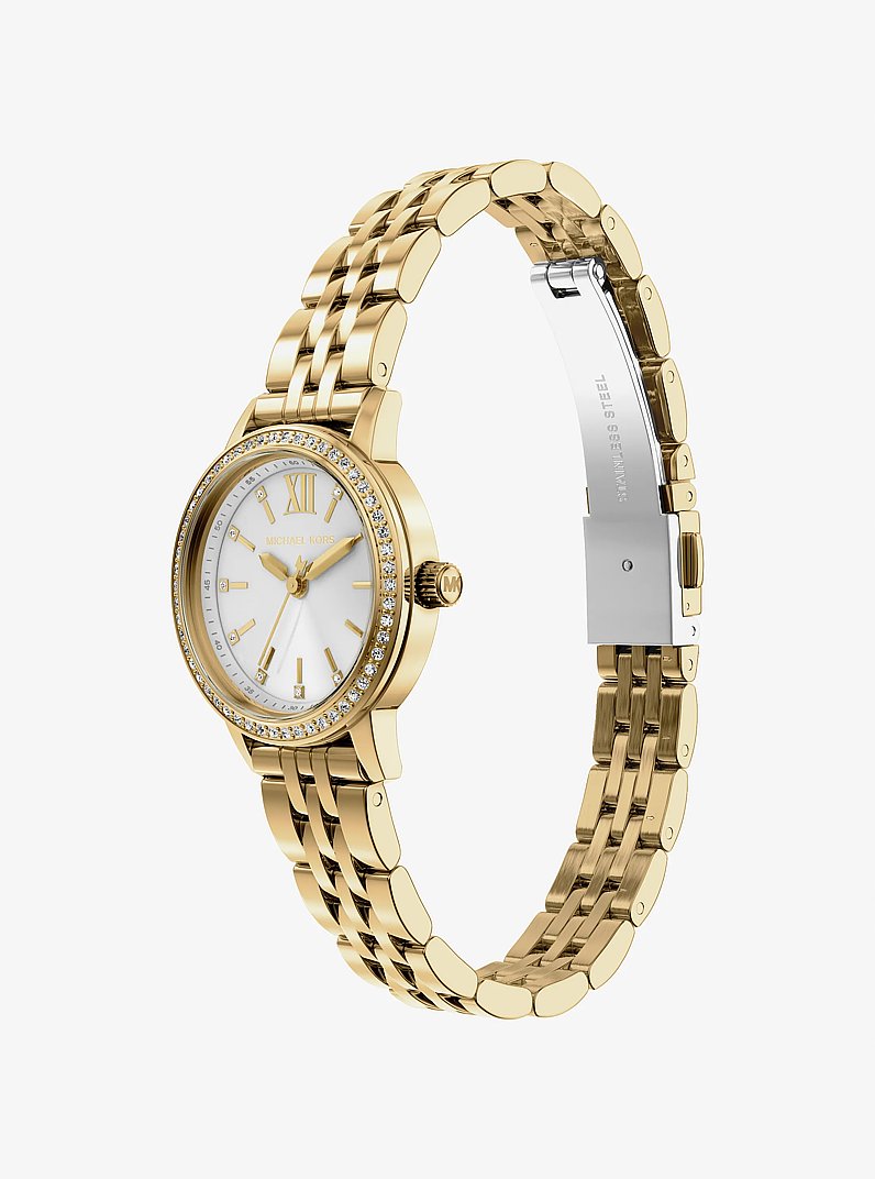 Mini Melissa Pavé Gold-Tone Watch and Jewelry Set in GOLD - Sale
