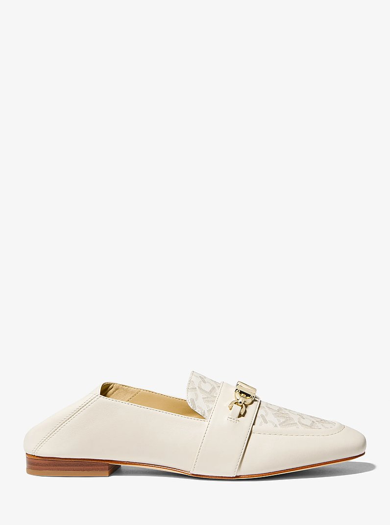 Tiffanie Leather and Empire Signature Logo Mule in VAINILLA | Michael Kors