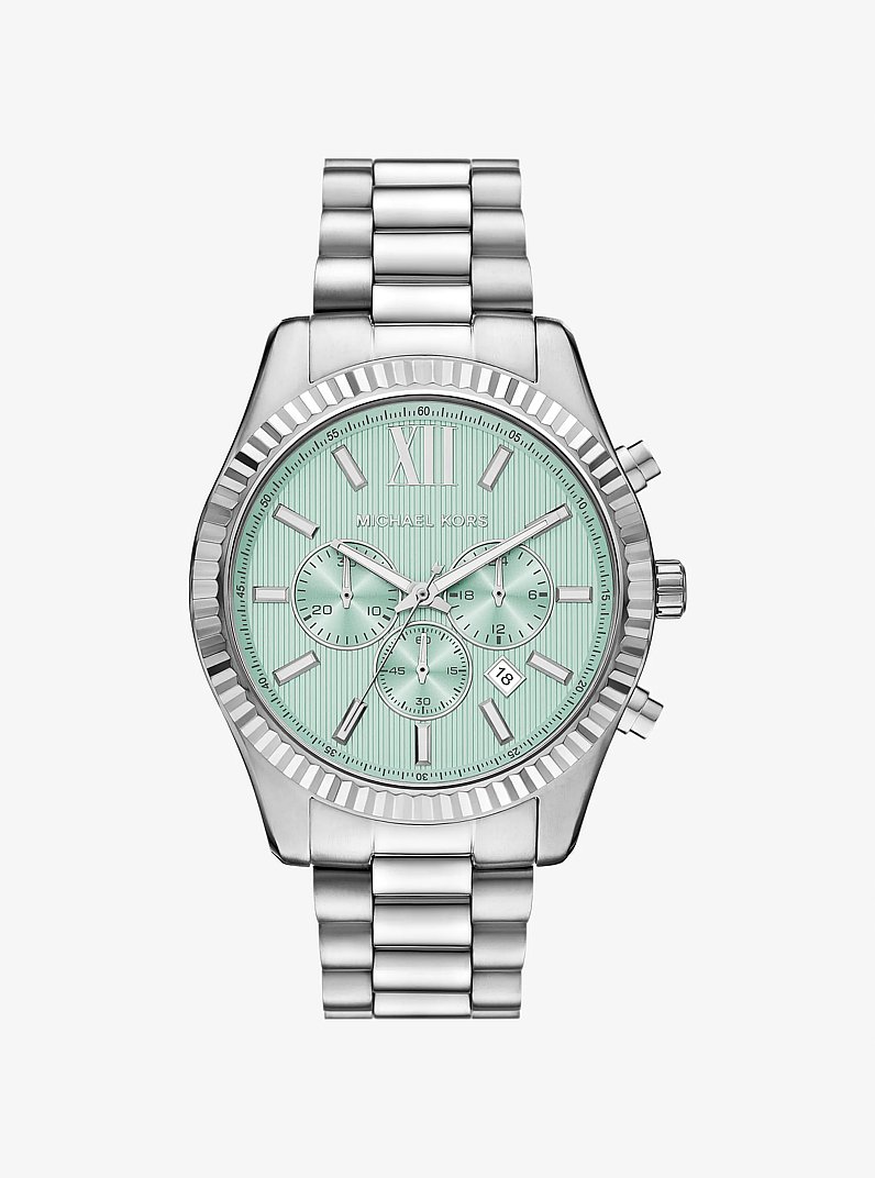 Orologio Lexington oversize tonalit&agrave; argento in ARGENTO | Michael Kors