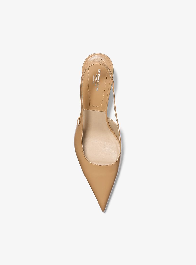 Emma Leather Slingback Pump in CAPPUCCINO | Michael Kors