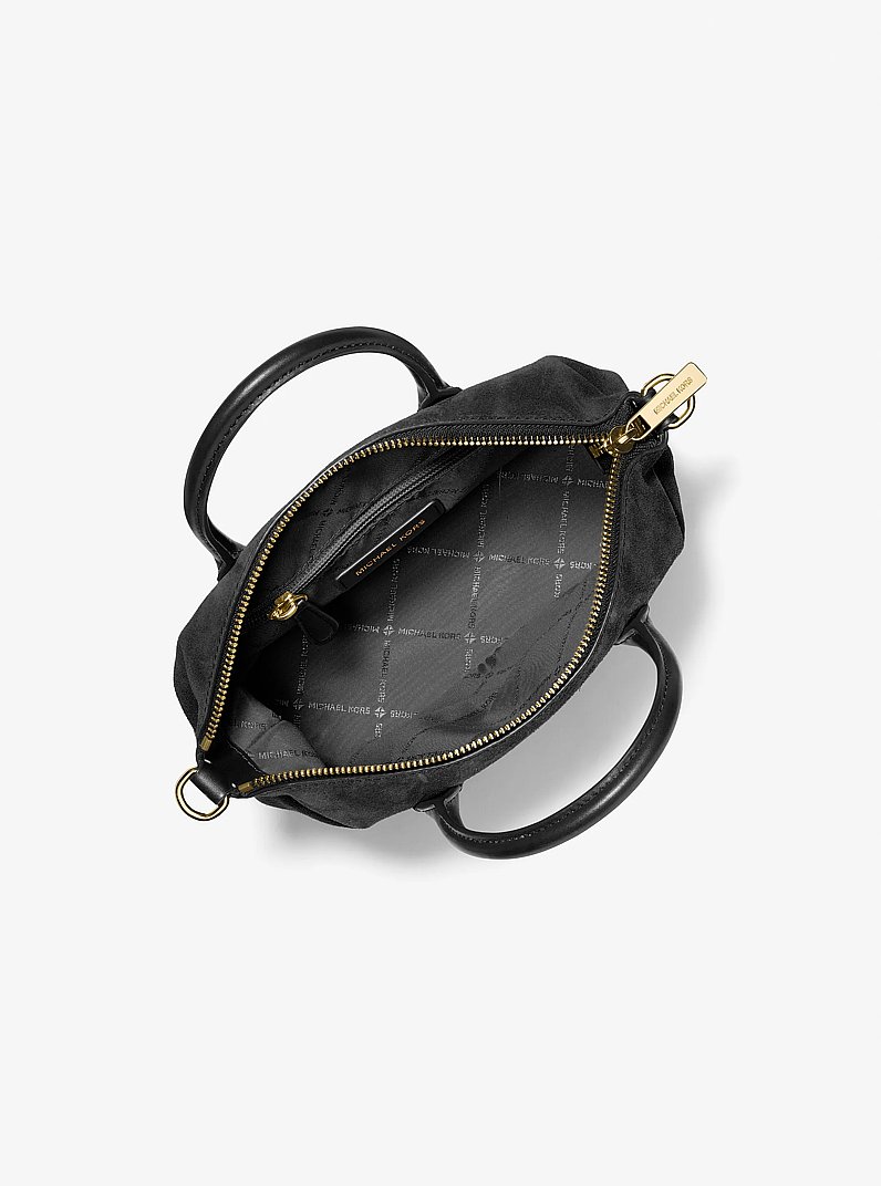 Wandelbare Umh&auml;ngetasche Hyde Small aus Wildleder in SCHWARZ | Michael Kors