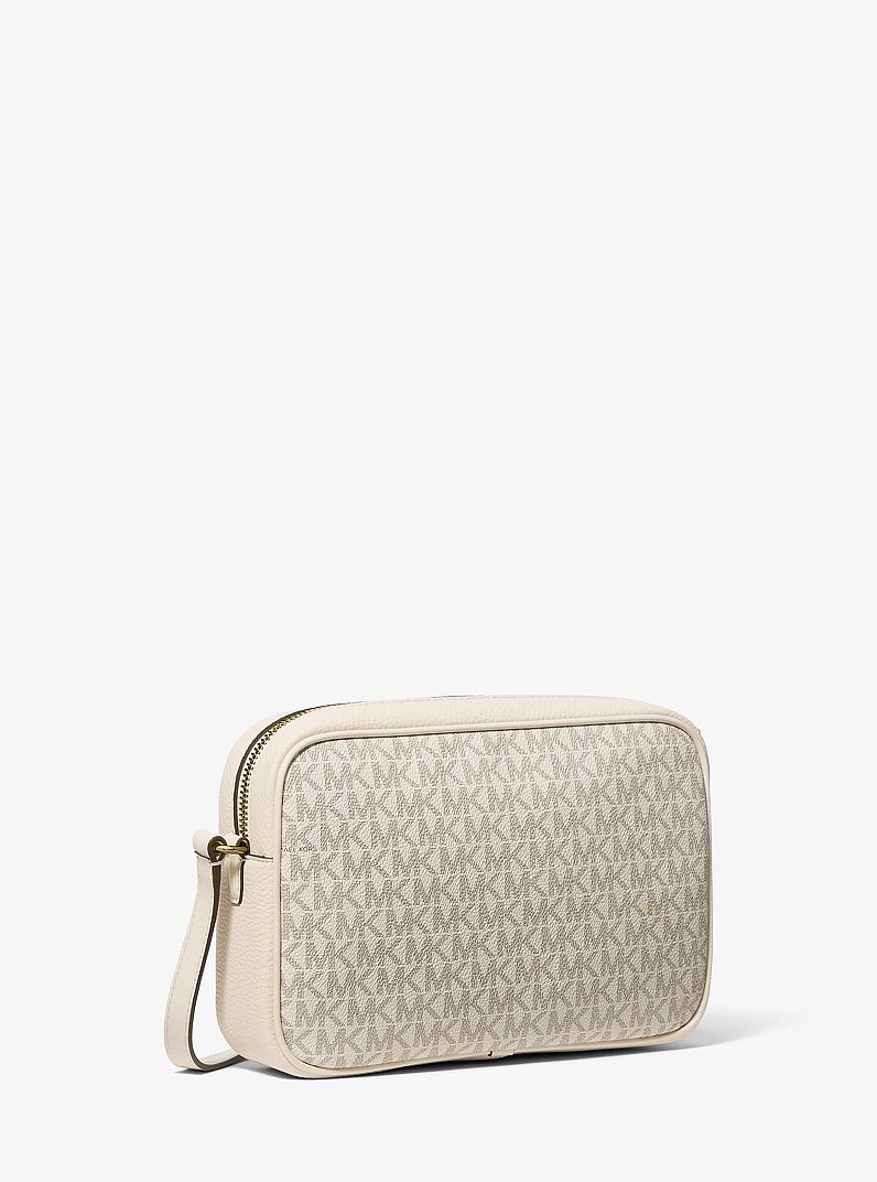 Jet Set Travel Large Signature logo Camera Crossbody Bag in LT CRM MULTI | Michael Kors