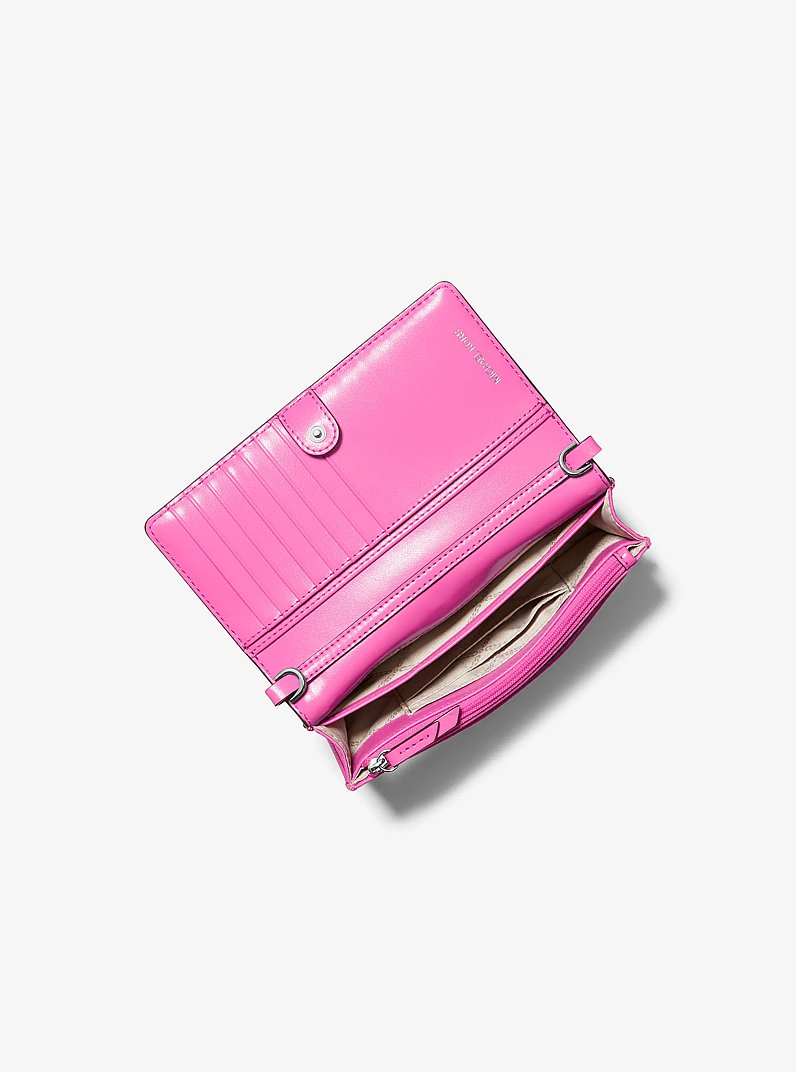 Petit sac &agrave; bandouli&egrave;re Jet Set pour t&eacute;l&eacute;phone intelligent en nylon in CERISE | Michael Kors