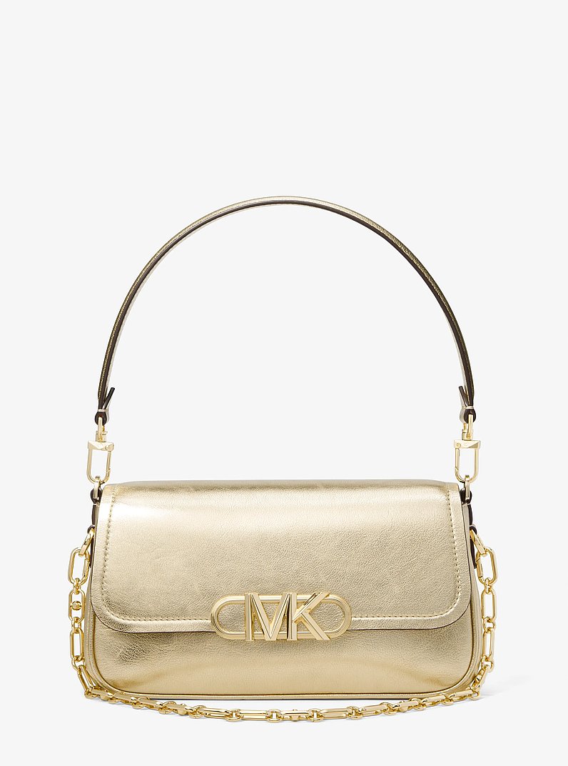 Schultertasche Parker Medium aus Leder in Metallic-Optik