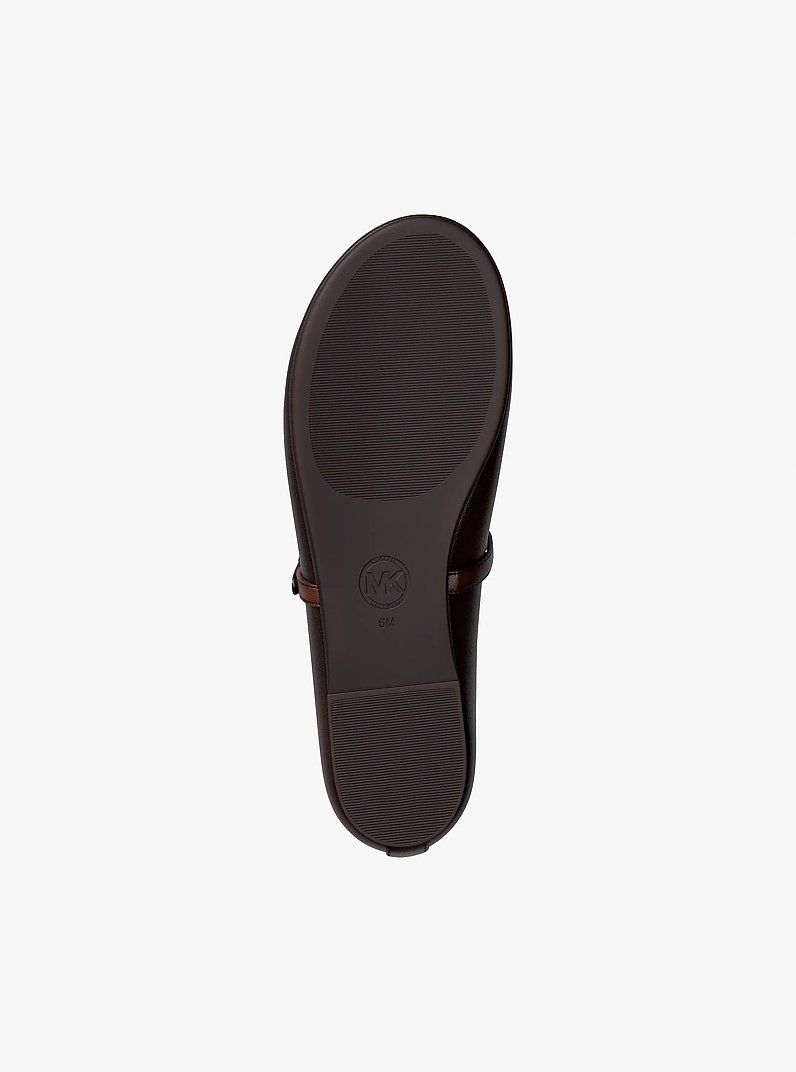 Phoebe Burnished Ballet Flat in CHOCOLATE | Michael Kors