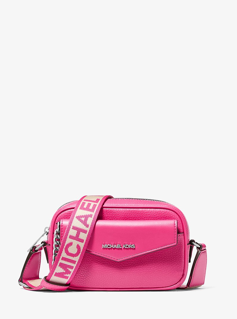 Maisie Small Pebbled Leather 2-in-1 Camera Bag in DRAGONFRUIT