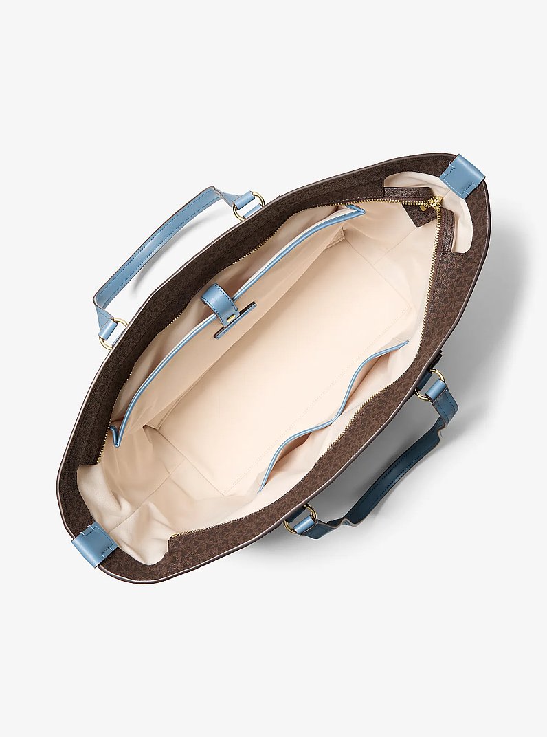 Jet Set Travel Extra-Large Signature Logo Tote Bag in CHAMBRAY | Michael Kors