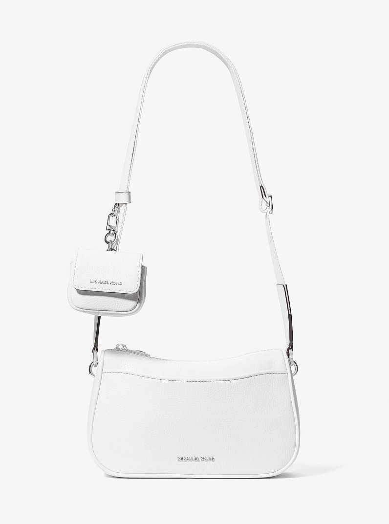 Jet Set Medium Pebbled Leather Crossbody Bag with Case for Apple AirPods Pro&reg; in OPTIC WHITE | Michael Kors
