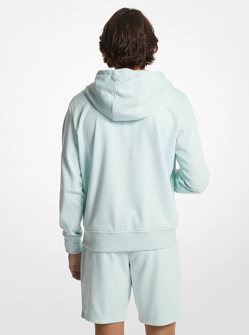 Embroidered Logo Cotton Terry Zip-Up Hoodie