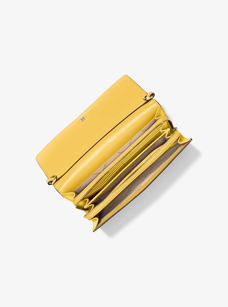 Jet Set Large Leather Crossbody Bag in DAISY YELLOW | Michael Kors