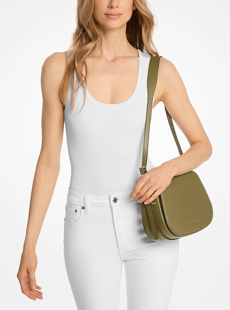 Sac &agrave; bandouli&egrave;re Lydia en cuir de taille moyenne in VERT SAFARI | Michael Kors