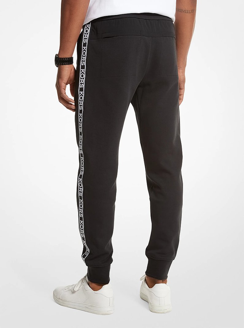 Pantalon de jogging en m&eacute;lange de coton &agrave; bande &agrave; logo in NOIR | Michael Kors