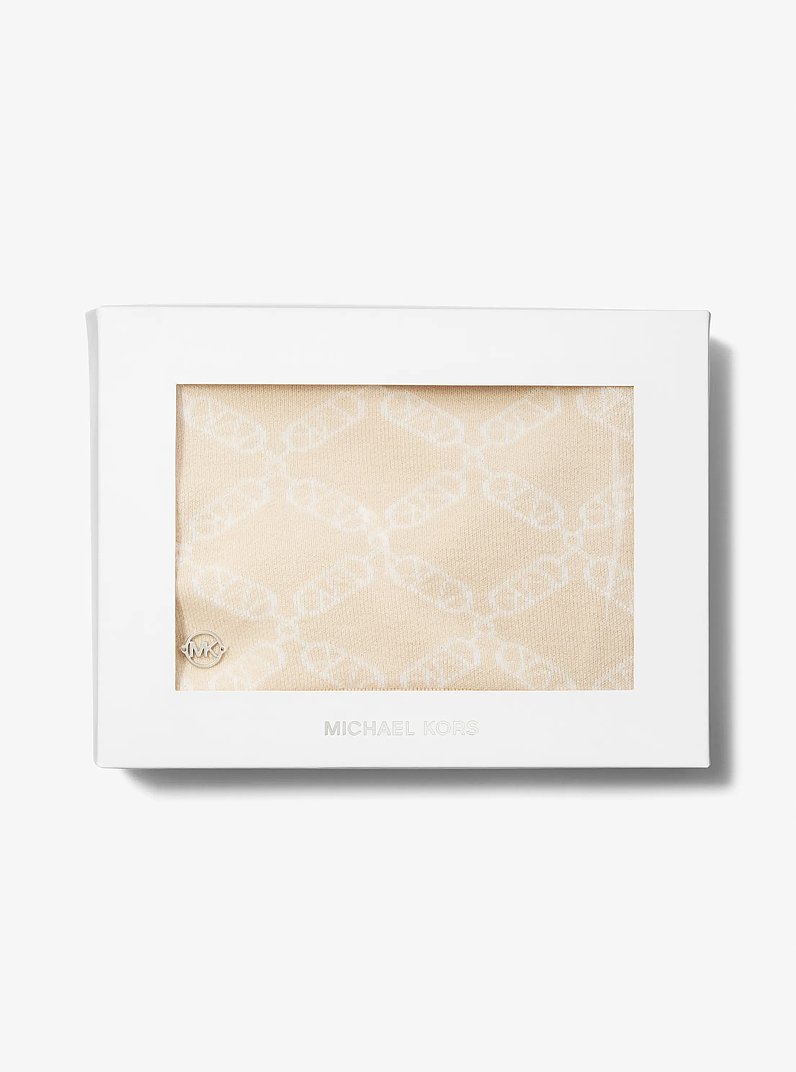Empire Logo Jacquard Baby Blanket in STONE | Michael Kors