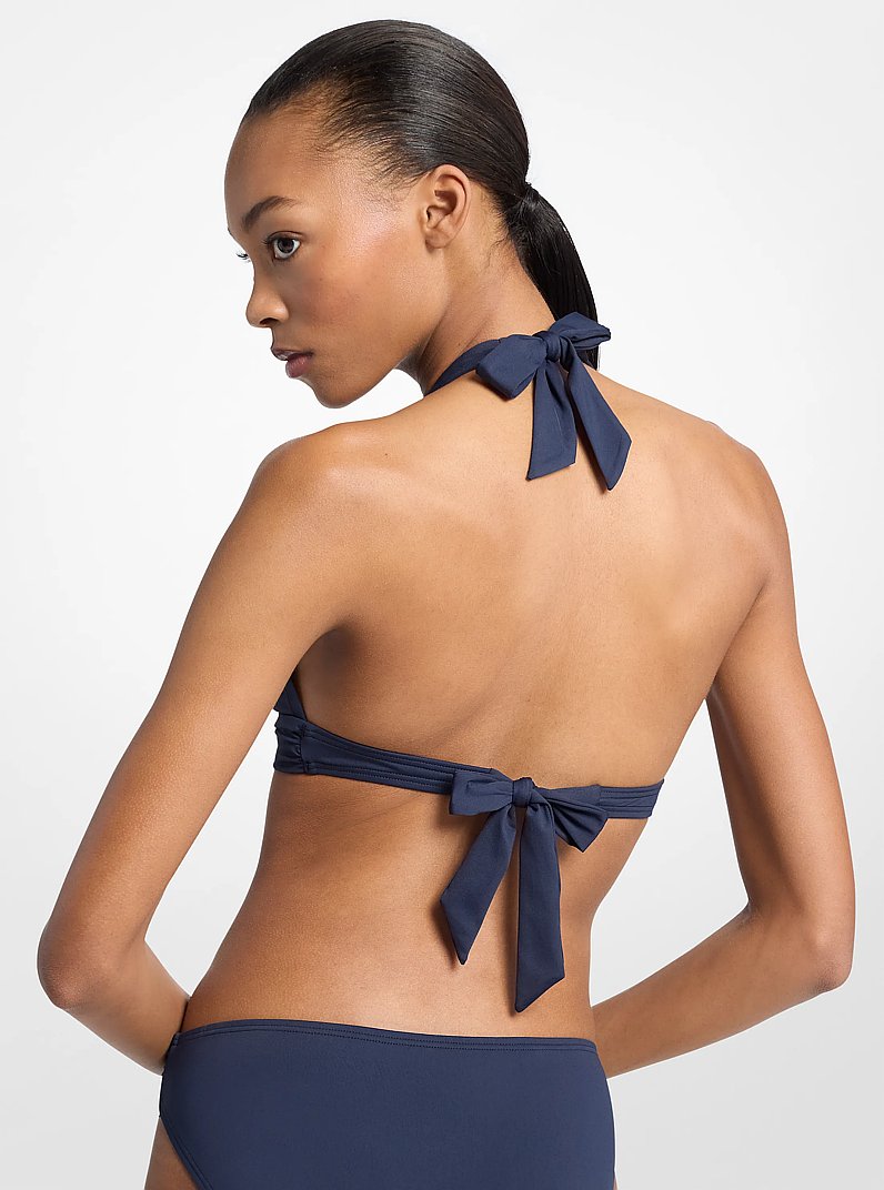Haut de bikini dos nu &agrave; logo in BLEU MARINE | Michael Kors