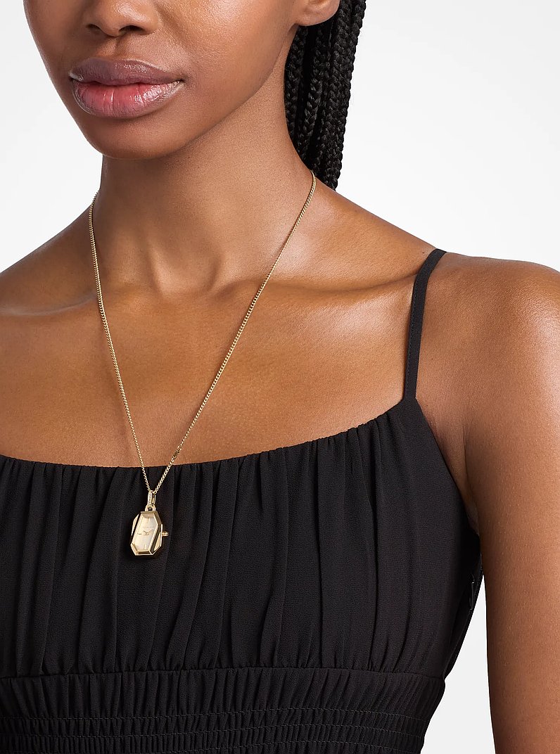 Collana Suri tonalit&agrave; oro con orologio in ORO | Michael Kors