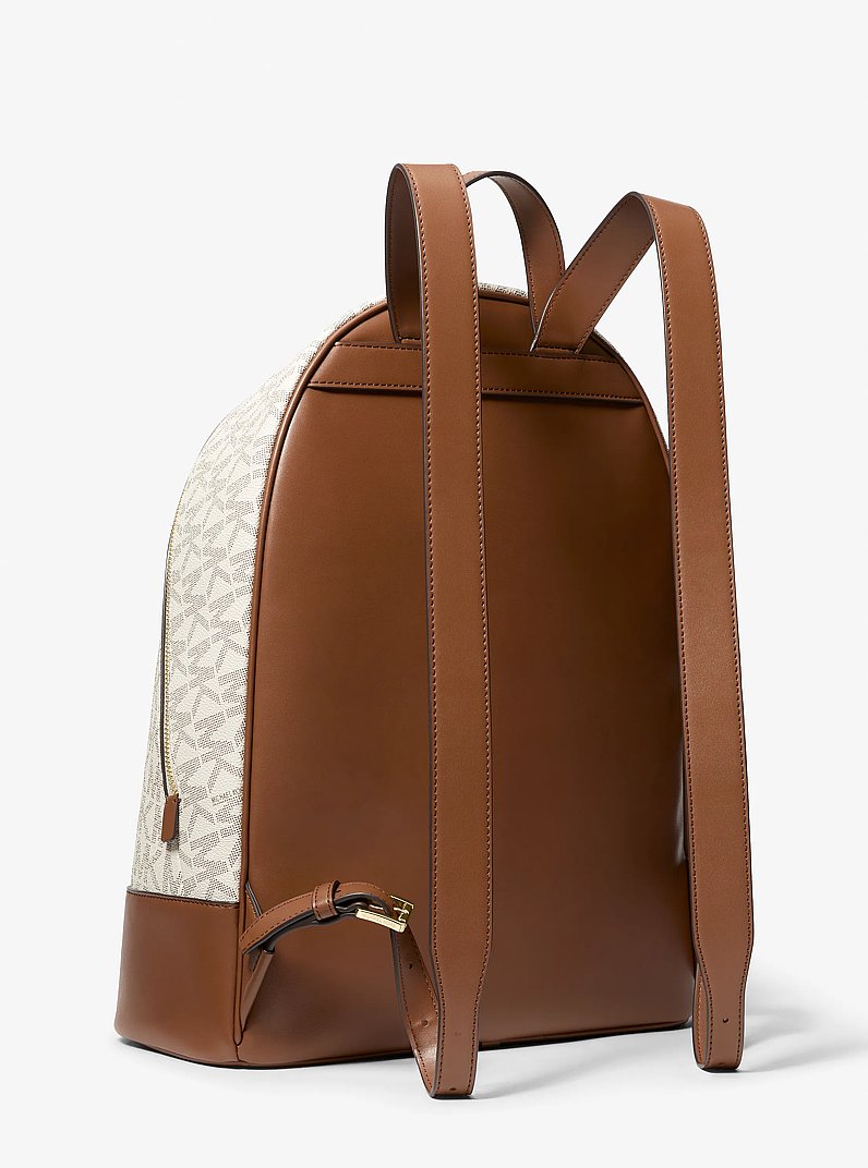 Connie Large Signature Logo Backpack in VANILLA/LUGGAGE | Michael Kors
