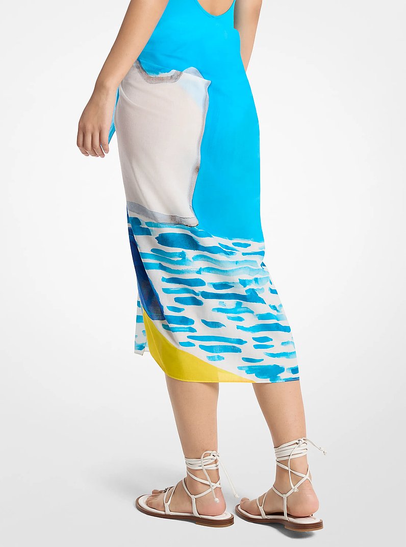 Michael Kors X Christina Zimpel Cotton Lawn Sarong in WHITE | Michael Kors