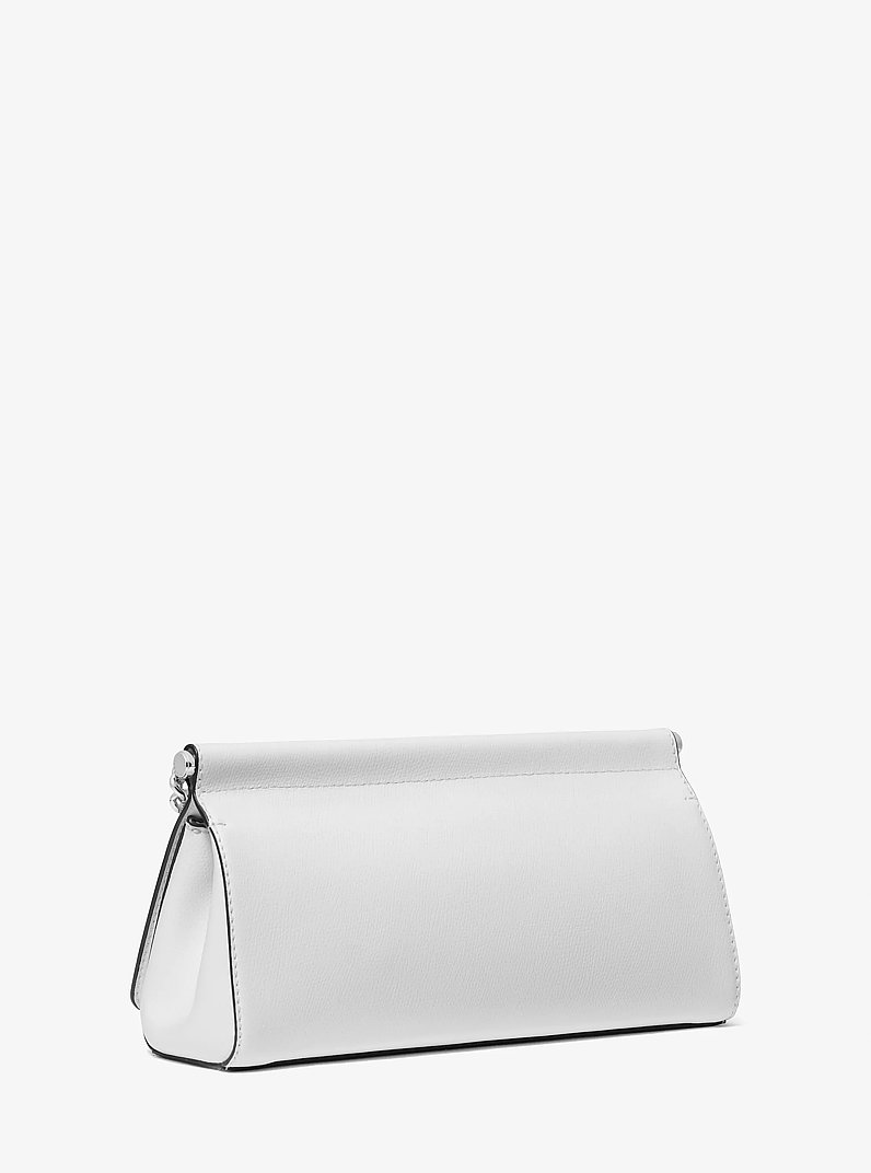 Carmine Medium Leather Pochette in OPTIC WHITE | Michael Kors