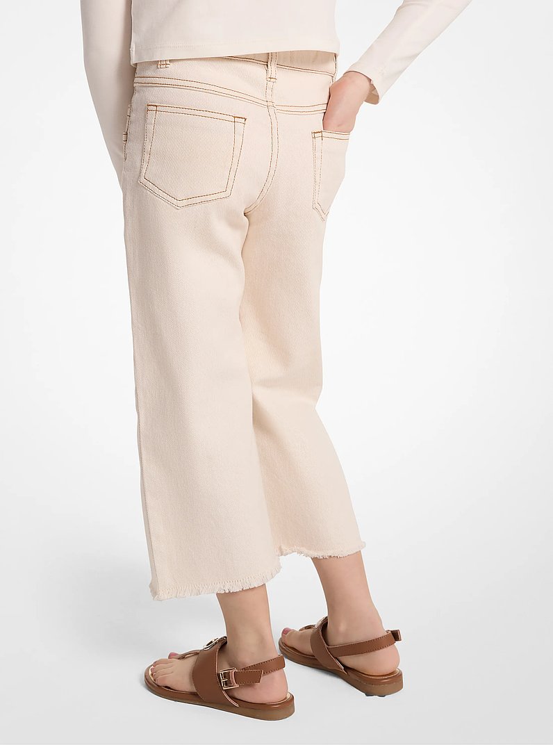 Denim Wide-Leg Cropped Jeans