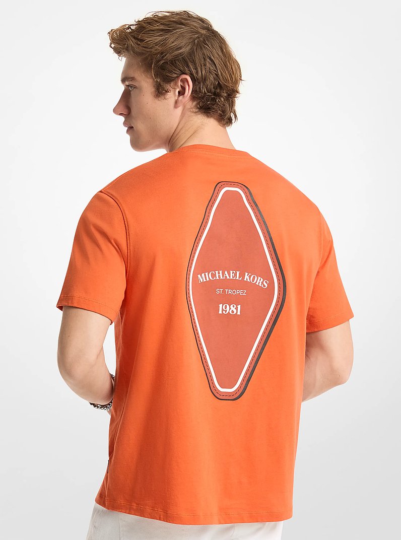 T-shirt in cotone con logo effetto grafico in MIMOSA | Michael Kors