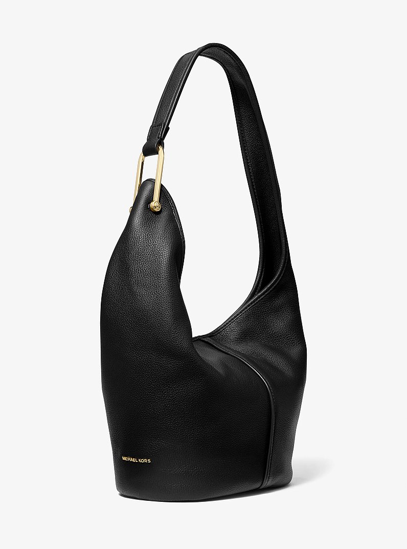 Sonny Medium Leather Shoulder Bag in BLACK | Michael Kors