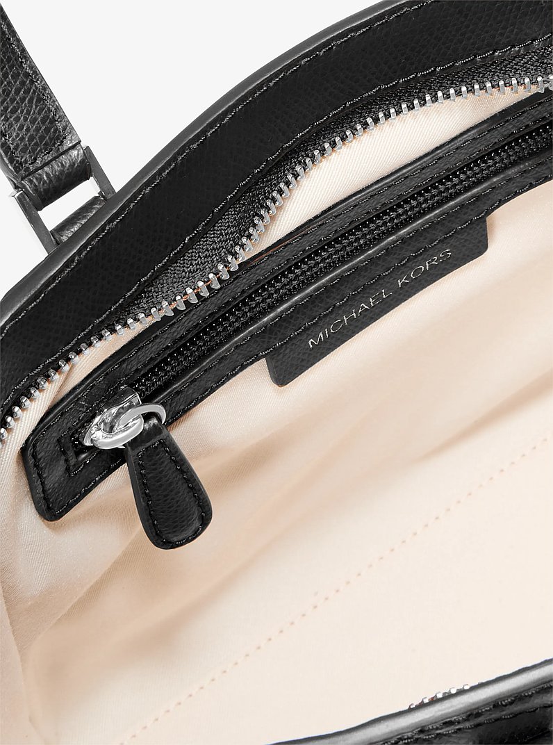 Taryn Small Leather Convertible Crossbody Bag in BLACK | Michael Kors