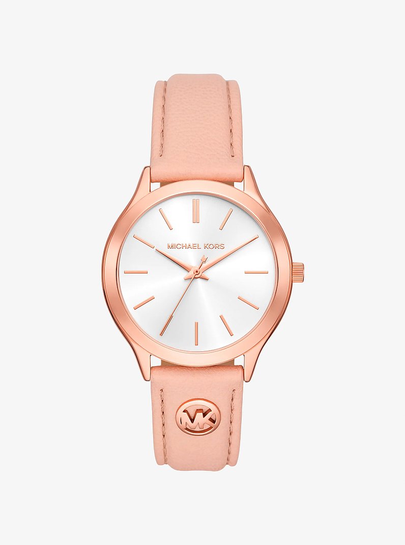 Slim Runway Rose Gold-Tone and Leather Watch in SOFT PINK | Michael Kors