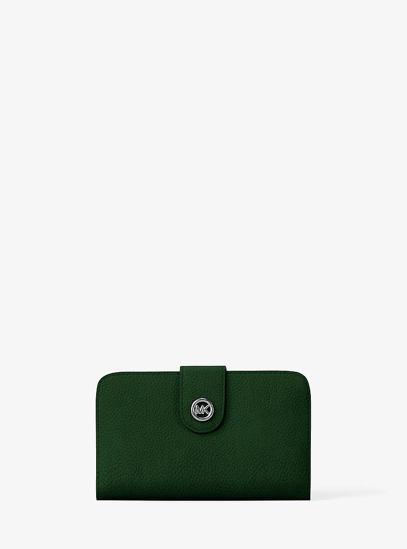 MK Pop Charm Medium Nubuck Wallet in MOSS | Michael Kors