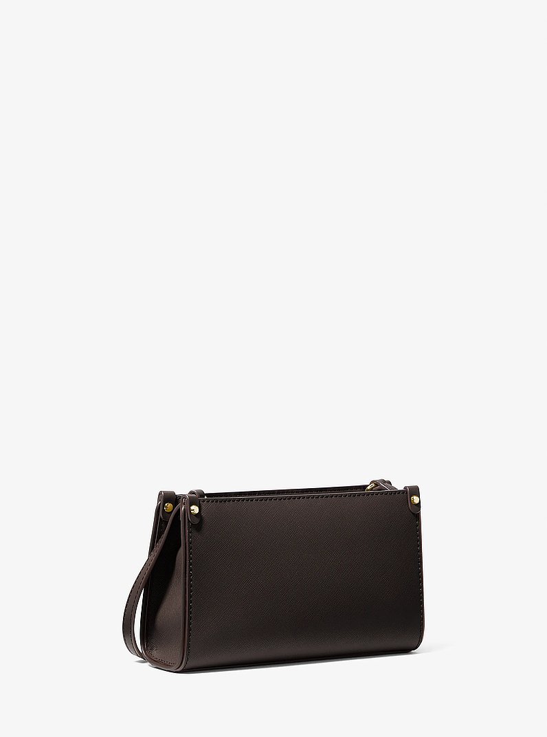 Petit sac &agrave; bandouli&egrave;re Maple en cuir saffiano in CHOCOLAT | Michael Kors