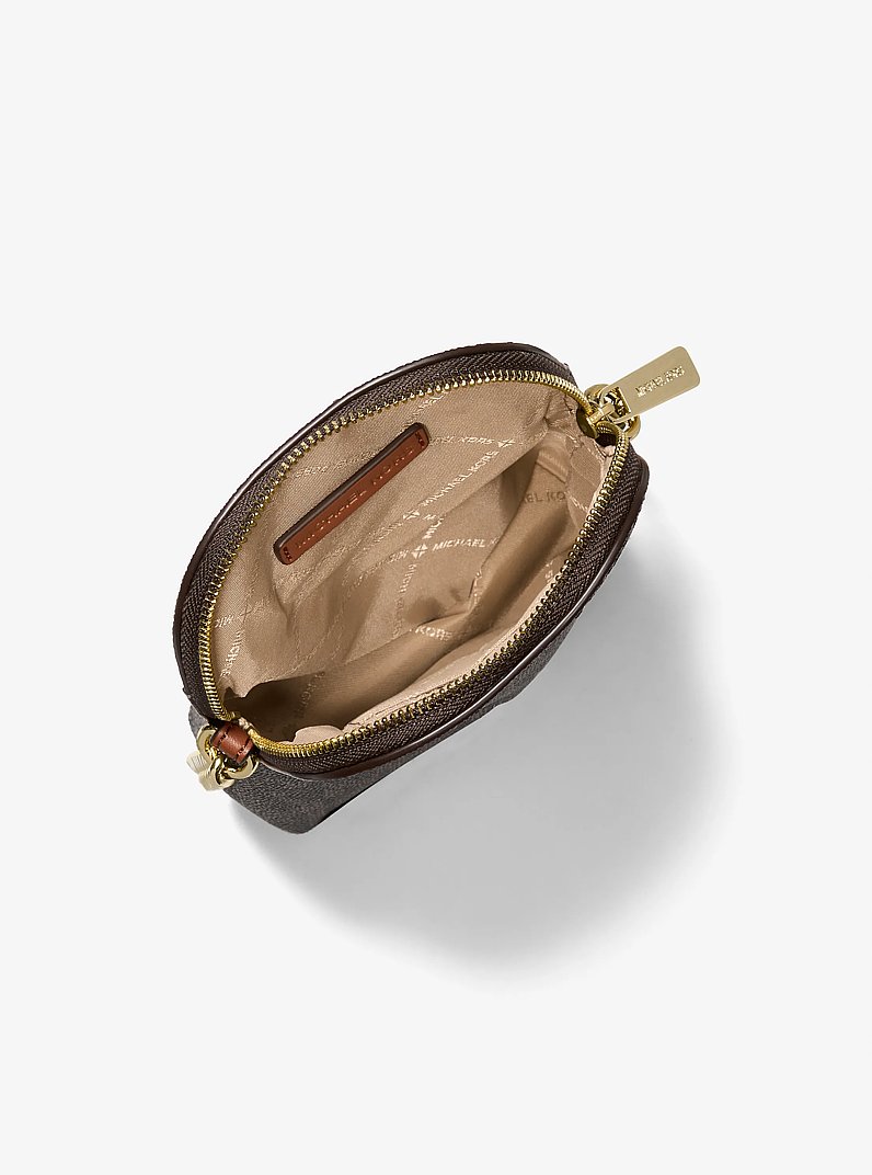 Kleine Smartphone-Umh&auml;ngetasche mit Signature-Logomuster in BRAUN/LUGGAGE | Michael Kors