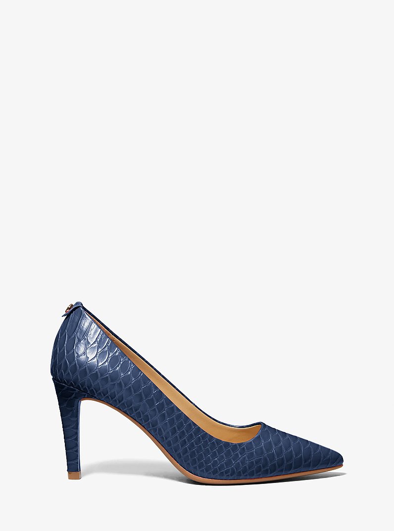 Dorothy Flex Snake Embossed Pump in NAVY | Michael Kors